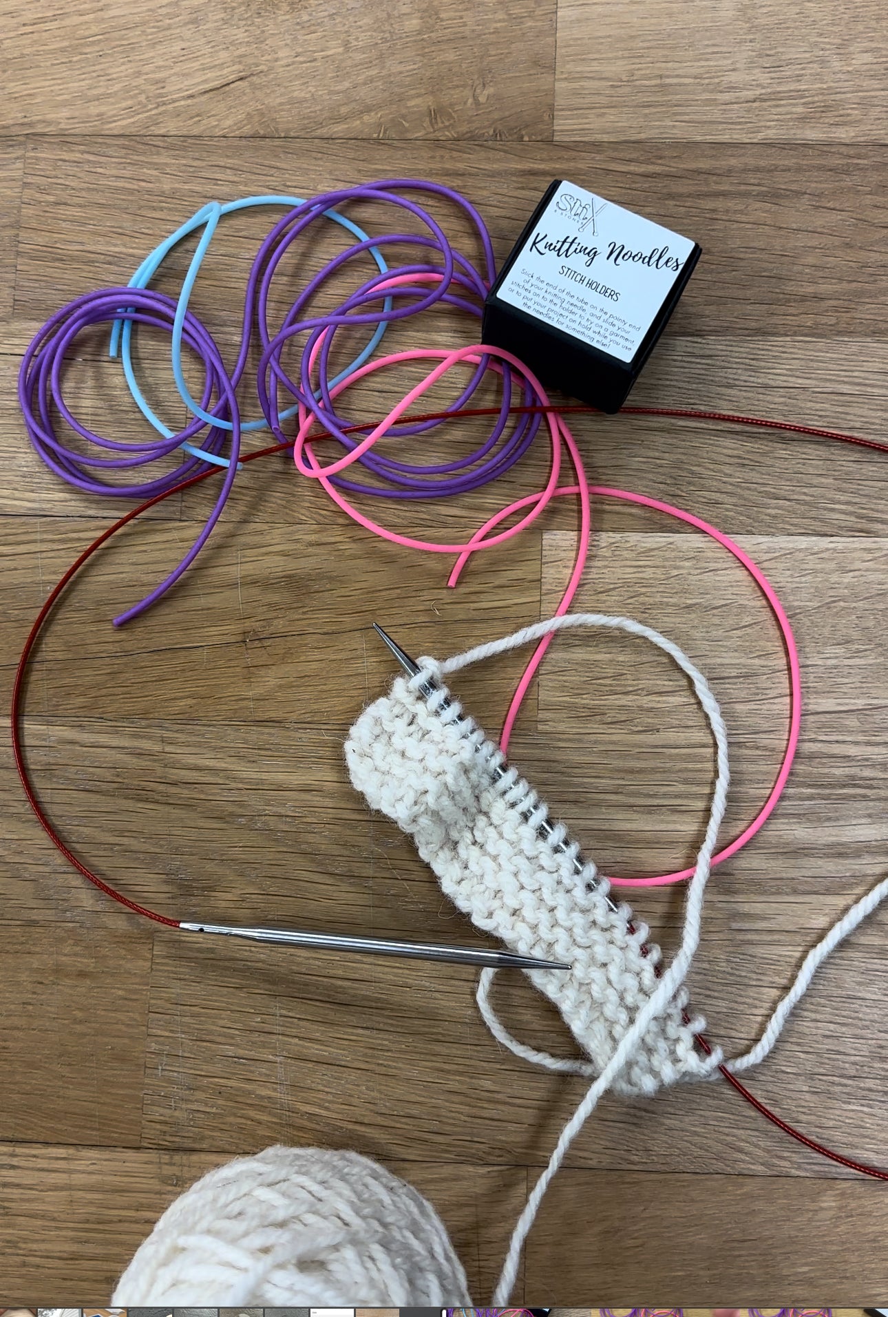 Knitting Noodles stitch holders Stix and Stones Yarn Boutique