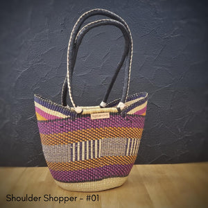 Open image in slideshow, Big Blue Moma - Shoulder Shopper
